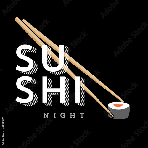 Sushi night illustration sign