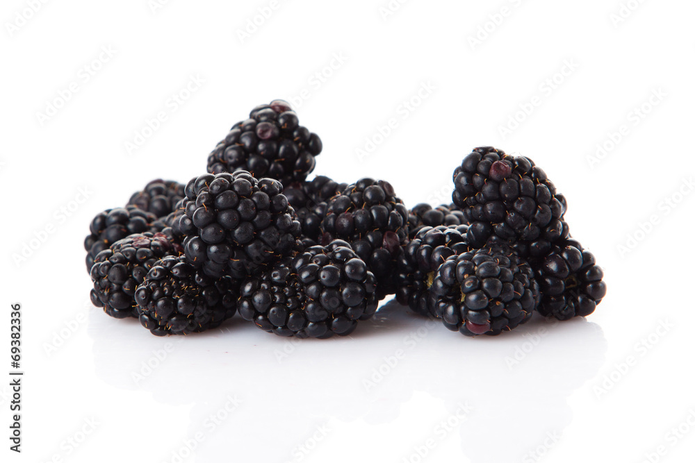 Sweet blackberries isolate on white