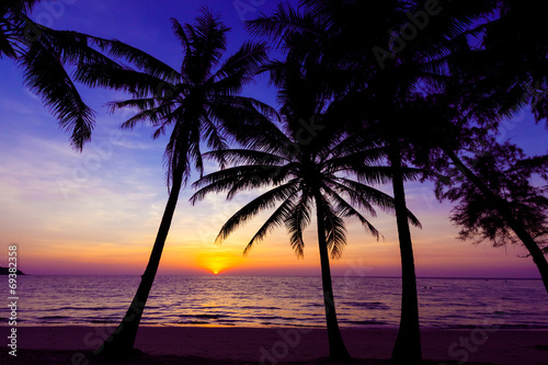 sunset on the beach. Sunset over the tropical beach