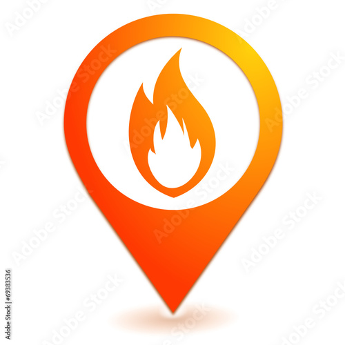 feu sur symbole localisation orange photo