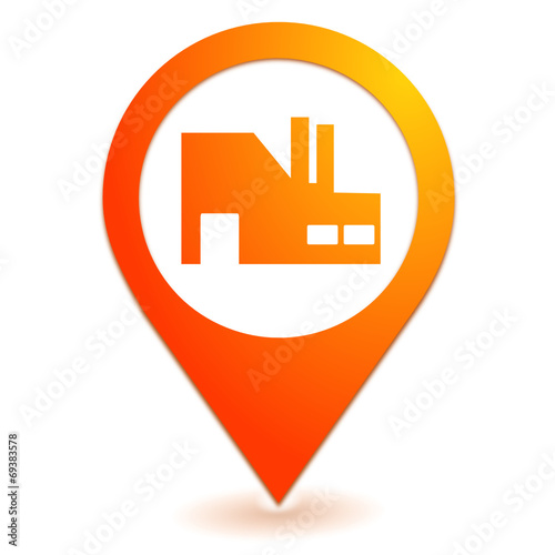 industrie sur symbole localisation orange
