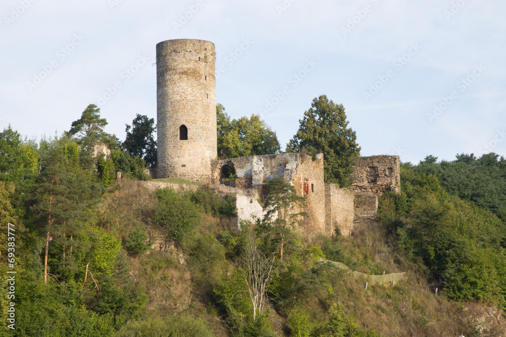 Romantic ruin in the village Dobronice, Czech republic