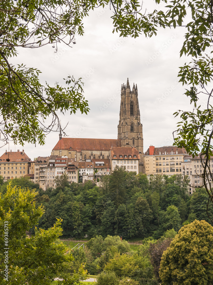 Fribourg, historische Altstadt, Freiburg, Kirche, Schweiz