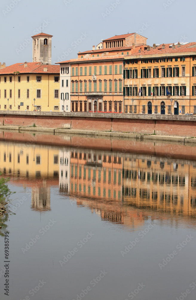 Arno River Embankment. Pisa, Italy