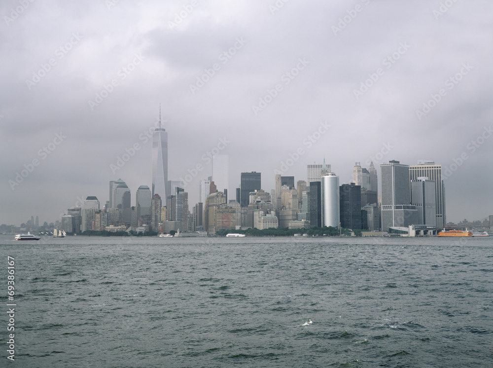 Manhattan on a cloudy day.