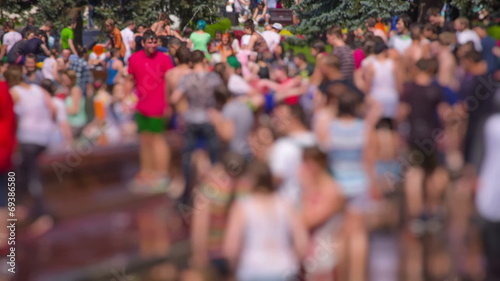 Wallpaper Mural Boys and Girls Having Fun at Fountain Playing with Water. Summer Party at Park. HD 1080. Torontodigital.ca