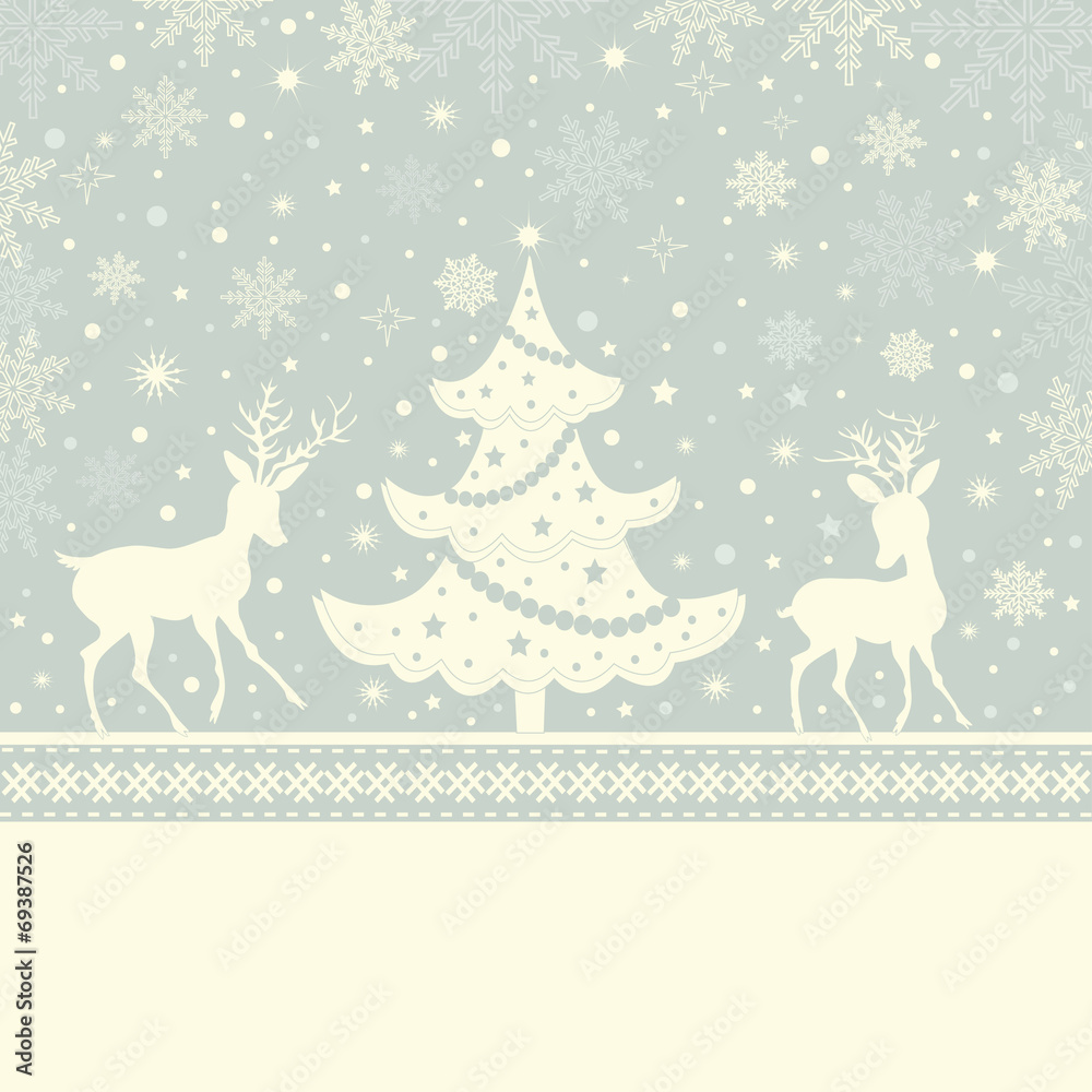 Greeting Christmas card and place for text Greeting Christmas card and place for text