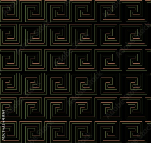 repeating maze like design golden edge
