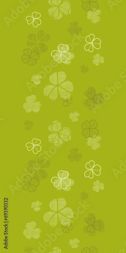 green clover textile texture horizontal border seamless pattern