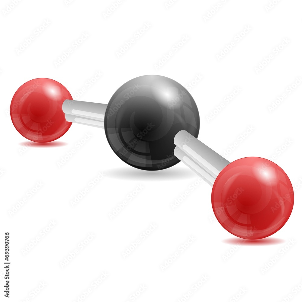CO2 Carbon Dioxide molecule CO2 Carbon Dioxide molecule