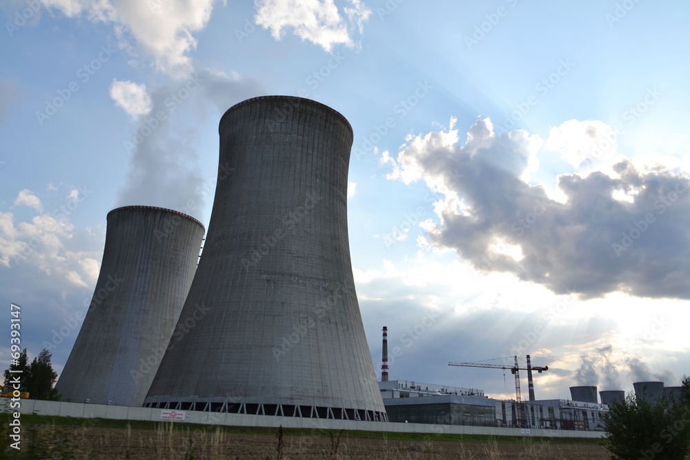 Cooling towers at nuclear power plant