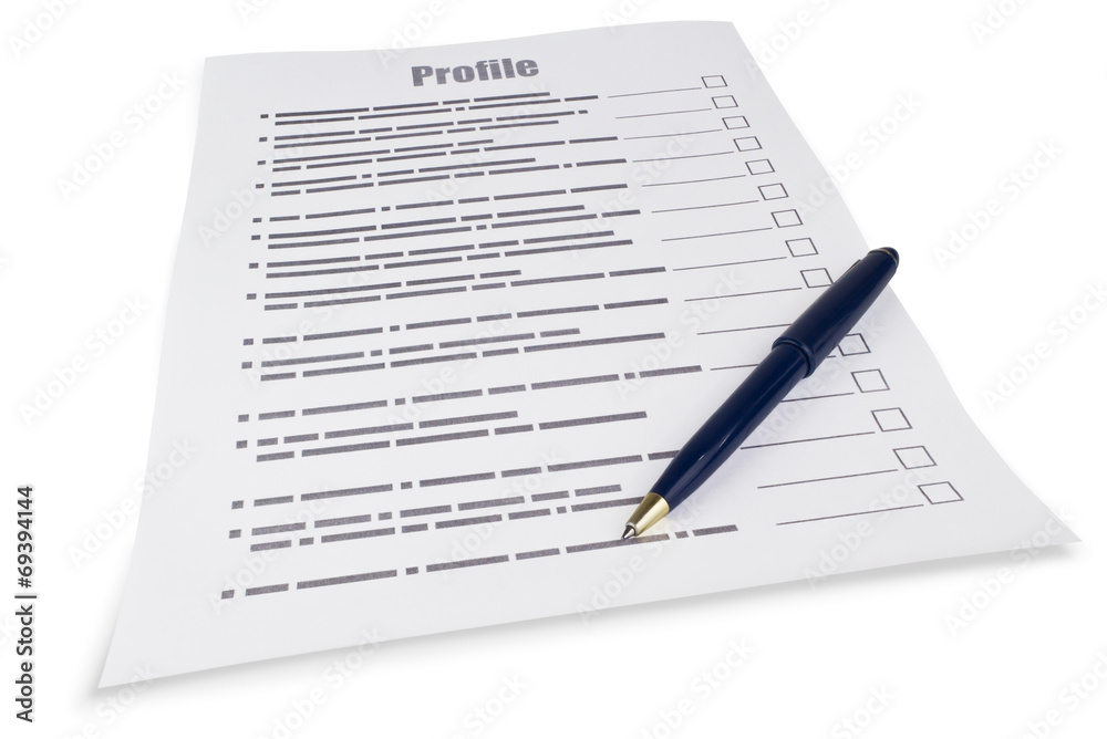 Obraz premium Filling in the questionnaire
