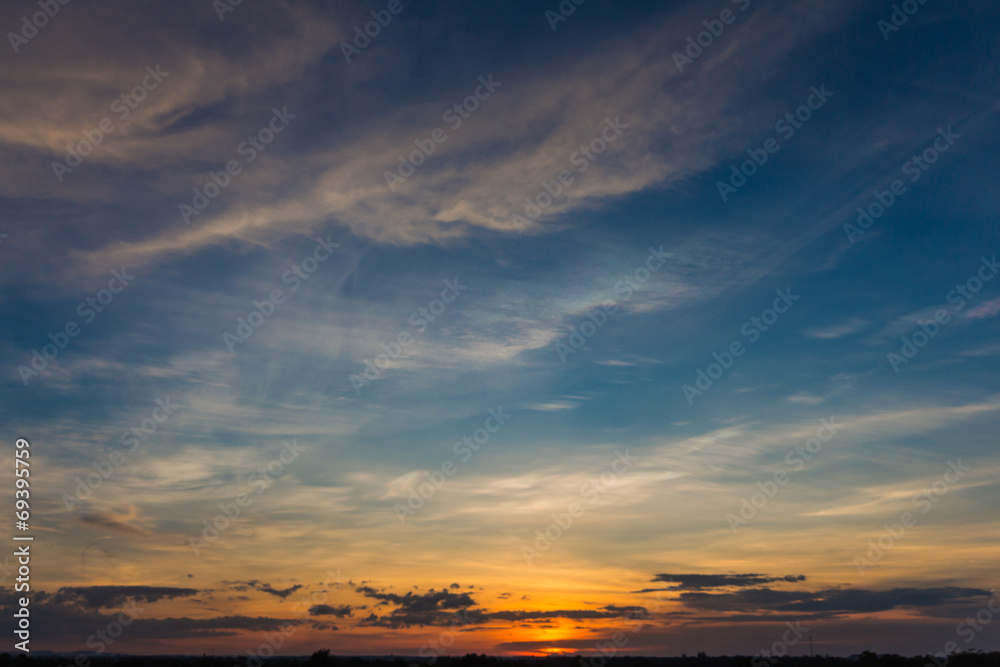 Fototapeta premium Sunset with beautiful sky at twilight time