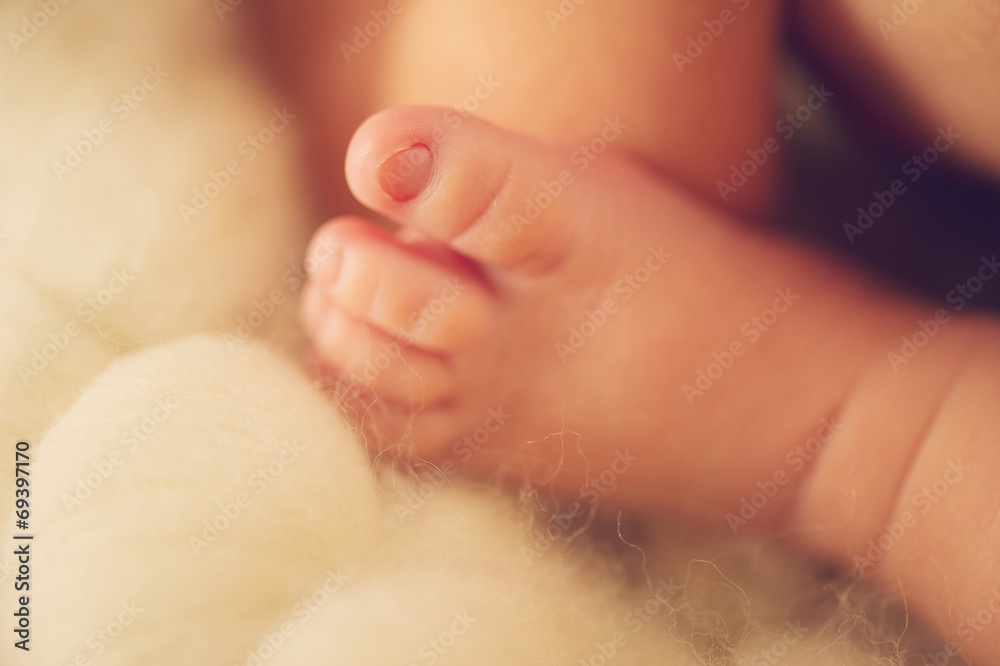 Small little toe of newborn baby Small little toe of newborn baby