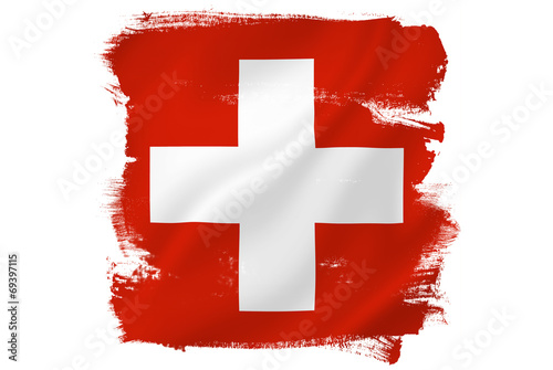 Swiss cross red flag photo