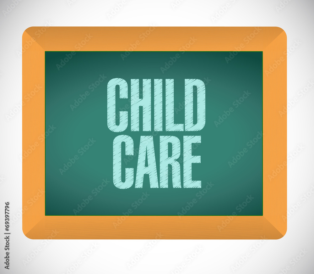child care message on board illustration design child care message on board illustration design
