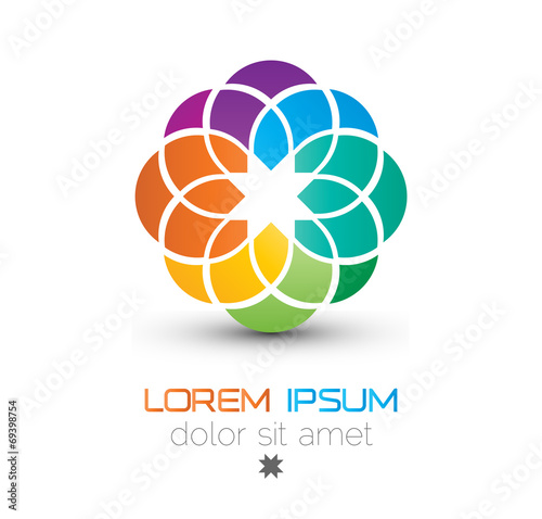 Beautiful design element, abstract flower icon