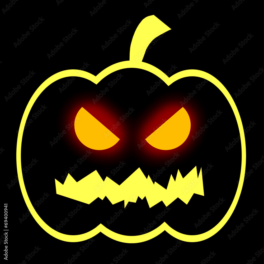 Naklejka premium Halloween pumpkin head jack
