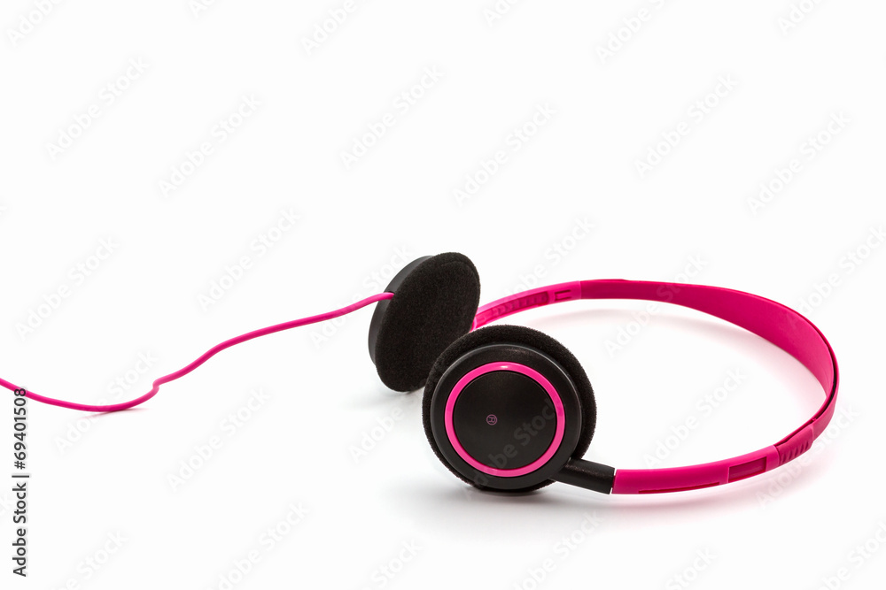 Pink headphones. Pink headphones.