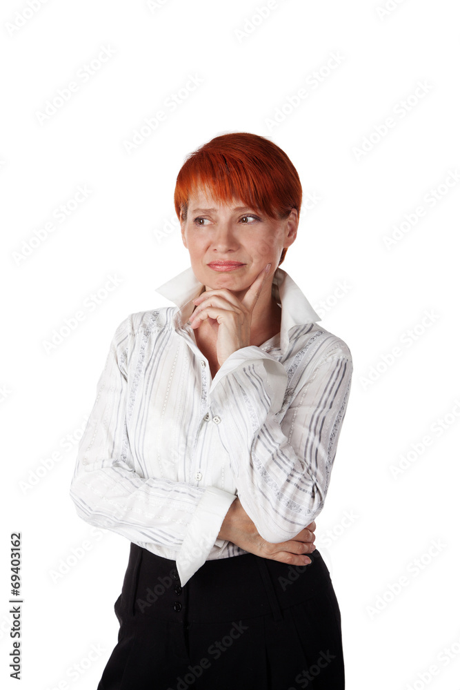 beautiful woman thinking