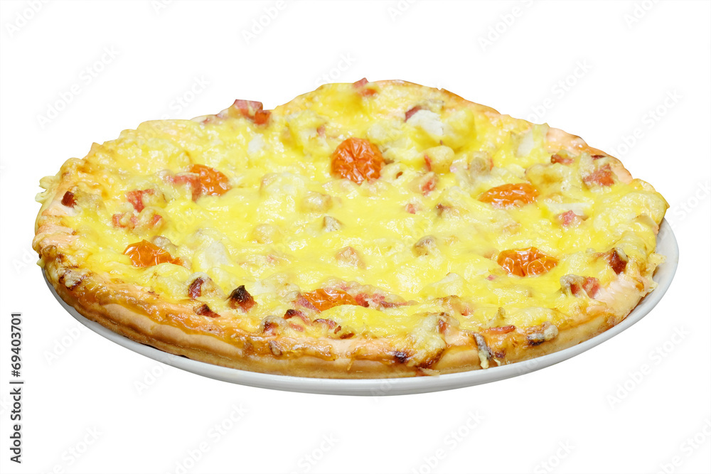 pizza under the light background