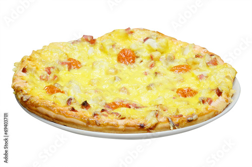 pizza under the light background