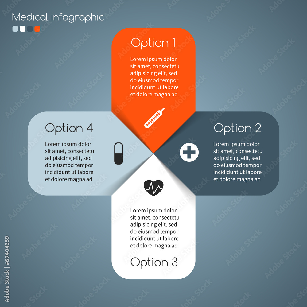 Vector medical plus sign infographic. Vector medical plus sign infographic.
