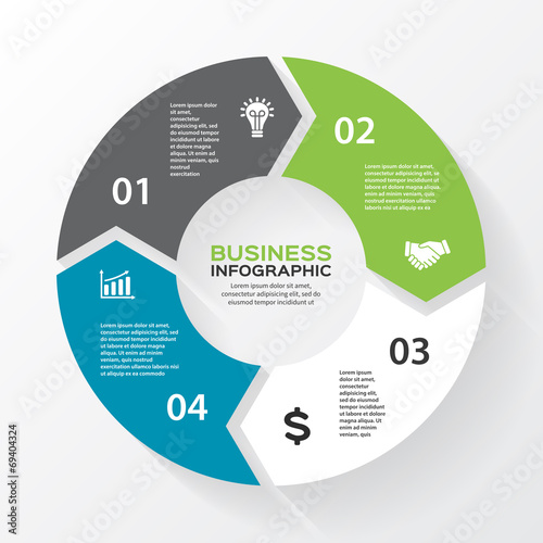 Vector circle arrows for infographic.