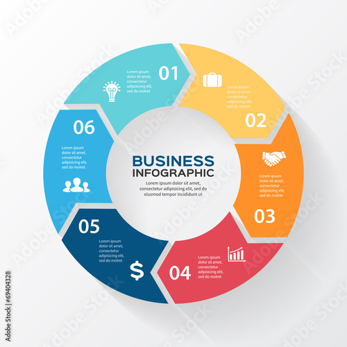 Vector circle arrows for infographic.