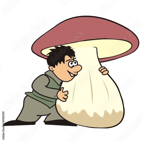 Man and mushroom