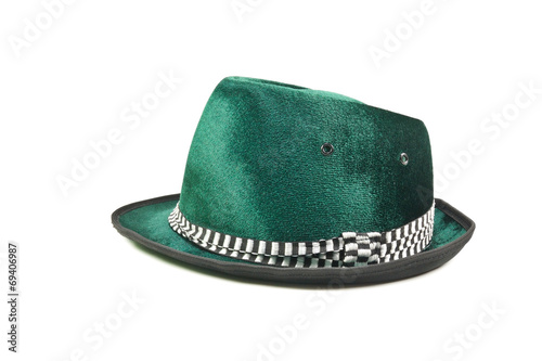 green hat on white background