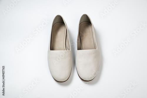 Woman casual gray leather shoes
