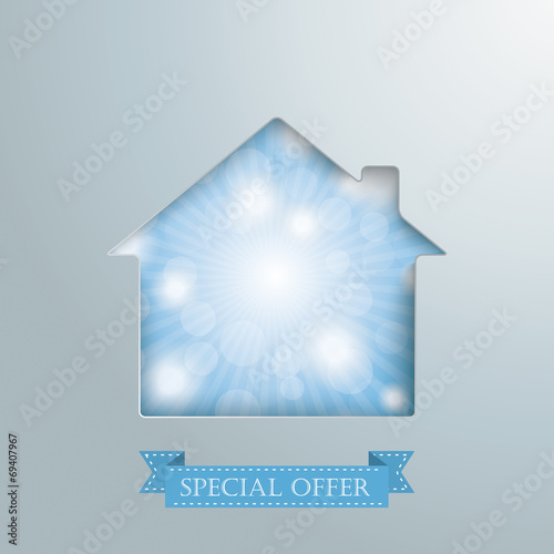 House Hole Silver Background Blue Sky