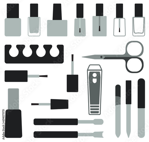 Nail beauty and care vector set
