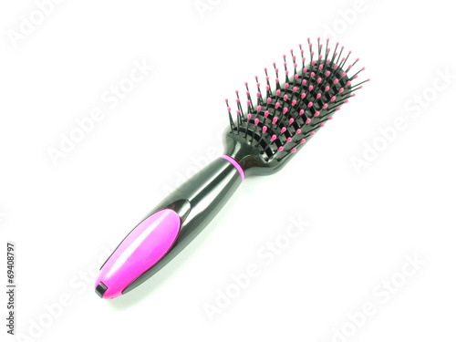 black and pink comb on white background