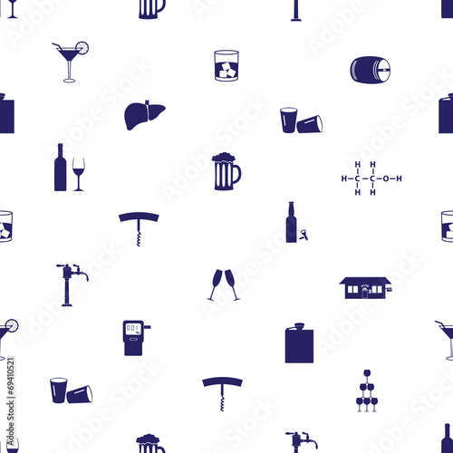 alcohol drinks icons seamless pattern eps10
