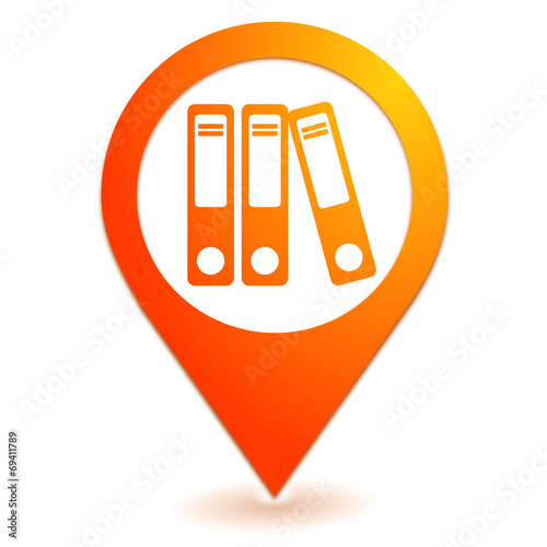 classeurs sur symbole localisation orange