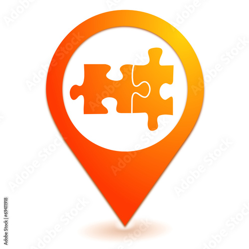 puzzle sur symbole localisation orange