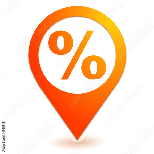 soldes promotion sur symbole localisation orange