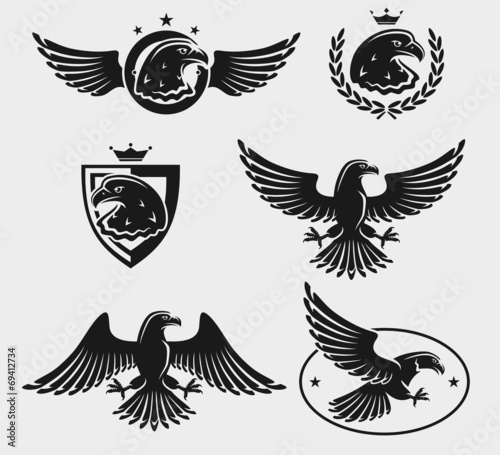 Eagles set. Vector
