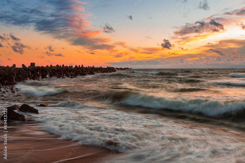 Naklejka premium Baltic waves