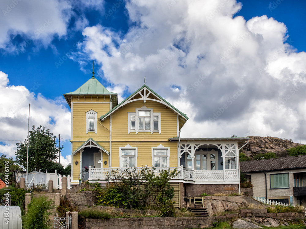 Historic old wooden house in Lysekil, Sweden Historic old wooden house in Lysekil, Sweden