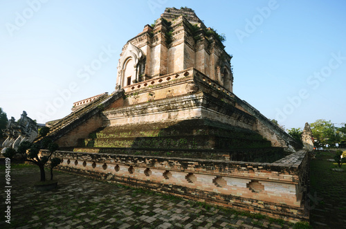 thai ancient brown pagoda in chiangmai