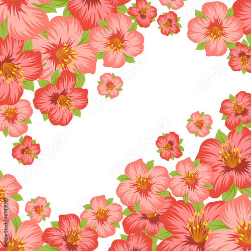 Background or card with pretty stylized flowers.