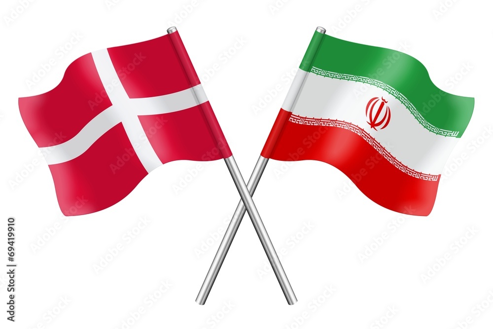 Flags: Iran and Denmark