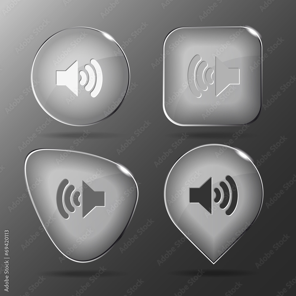 Speaker. Glass buttons. Vector illustration. Speaker. Glass buttons. Vector illustration.