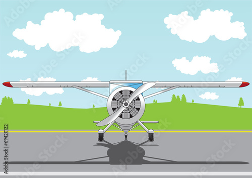 cartoon airplane on airfield