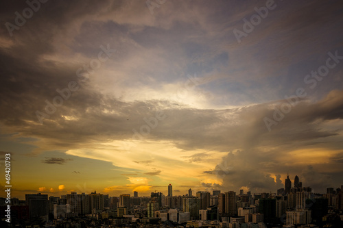 skyline in night