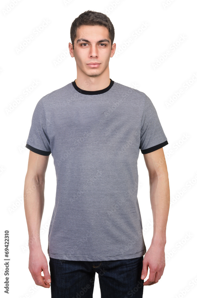 Male t-shirt isolated on the white background