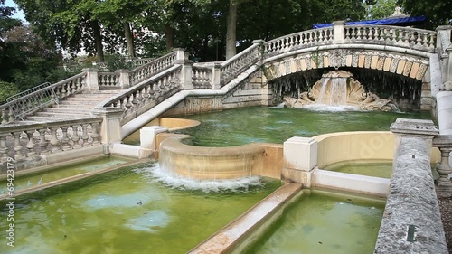 Static view on fountain in park Jardin Darcy, Dijon photo